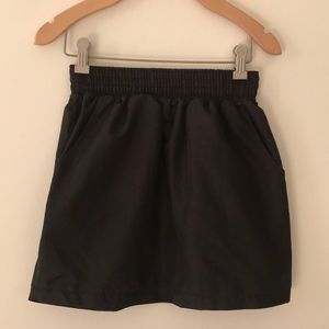 American Apparel black nylon skirt